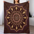 Mandala Throw Blanket Indian Hippie Bohemian Art Floral Texture Ornamental Pattern Blanket for Sofa Bed Couch Chair Or Dorm 40"x50"