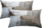 Britimes Throw Pillow Covers Modern Home Art Decor, 12 x 20 Inches Set of 2 Abstract Oil Painting Pillowcases for Bedroom, Living Room, Cushion Couch Sofa, Beige Home Grey Brown