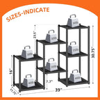 Simple Trending Plant Stand Indoor Outdoor, Heavy Duty Metal Waterproof 7 Tiered Plant Shelf for Multiple Flower Planter Holder Tall Large Rack, Black