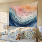 STHTTSW Mental Health Classroom Tapestry, Inhale Exhale Tapestries Wall Blanket, Motivational Wall Hanging Decor for Home Classroom School Counselor Therapy Office, 50x60 Inch