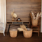 3 Pack Seagrass Plant Basket Indoor with Artificial Moss 3 Sizes Woven Baskets Flower Pots Planters for Home Decor