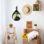 Honeydak Boho Decor Hanging Wall Baskets for Kitchen 3 Pack Teardrop Baskets with Hooks Storage Fruit Onion Vegetable Potato for Home 3 Sizes(Light Grey, White, Dark Grey,Teardrop,Cotton Rope)