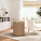 CHICVITA 70L Large Laundry Basket for Clothes, Jute Srorage Basket for Blankets Living Room, Tall Laundry Hamper for Home Décor, Wicker Woven Baskets for Nursery Toy Storage, 16" X 16" X 20"