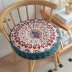 MOJUN Boho Floor Pillows Cushion, 17Round Meditation Floor Pillow Seating Cushion for Adults and Kids Bohemian Home Decorative Floor Cushions for Yoga Living Room Chair Tatami (Blue, 17.7inch)