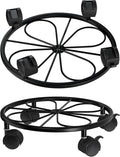 2 Pack Rolling Plant Stands with Wheels - 10.24" Plant Caddy, 360 °Rotatable and Lockable Plant Rollers, 80LB Weight Capacity, Plant Tray with Casters for Indoor Outdoor Wine Cellar.