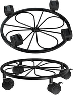 2 Pack Rolling Plant Stands with Wheels - 10.24" Plant Caddy, 360 °Rotatable and Lockable Plant Rollers, 80LB Weight Capacity, Plant Tray with Casters for Indoor Outdoor Wine Cellar.