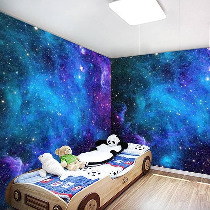 Apdidl Extra Large Galaxy Space Tapestry for Bedroom Aesthetic 90'' X 71'' Blue Starry Sky Stars Universe Tapestry Mysterious Nebula Wall Hanging Backdrop Decor for Bedroom Living Room