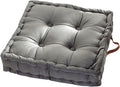 vctops Square Solid Color Velvet Seat Cushion with Handle Tufted Thicken Chair Pad Tatami Floor Pillow Cushion 16.5"x16.5"x4" Grey