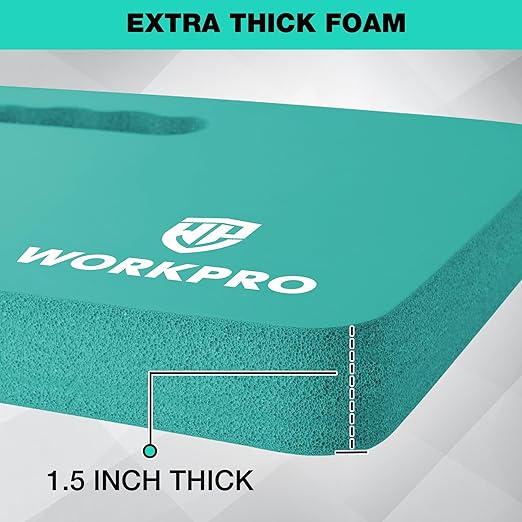 WORKPRO Extra Thick Kneeling Pad, Soft Foam Cushioning for Knee, Large Foam Kneeler Mat for Gardening, Bathing Baby, Workout Supplies, 17.5 x 11 x 1.5 in, Robin's egg Blue