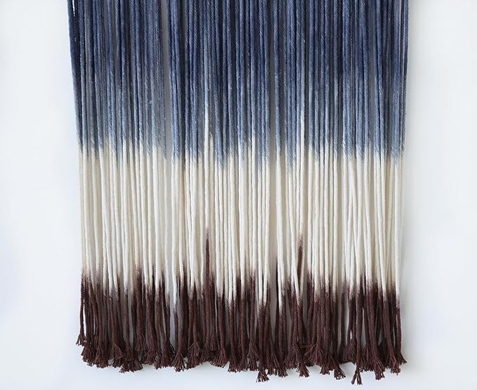 Macrame Wall Hanging Dip-Dye Wall Decor 15''W*39''L Boho Handmade Fiber Wall Art Decor for Nursery Bedroom Living Room