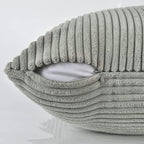 Fancy Homi 2 Packs Grey Long Lumbar Decorative Throw Pillow Covers 16x24 Inch for Couch Bed Sofa, Rustic Farmhouse Boho Home Decor, Soft Striped Corduroy Rectangle Accent Cushion Case 40x60 cm