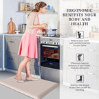 HappyTrends Kitchen Floor Mat - 4/5 Inch Thick Anti-Fatigue Kitchen Rug,Waterproof Non-Slip Kitchen Mats and Rugs Heavy Duty Ergonomic Comfort Rug for Kitchen,Office,Sink,Laundry,(22"x36", Khaki)