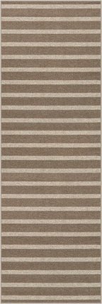Lahome Elance Striped Easy Jute Hallway Runner Rug, 2x6 Kitchen Mats for Floor Washable Entryway Runner, Farmhouse Neutral Indoor Outdoor Carpet for Hallway 6ft Entry Laundry, Khaki