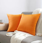 4-Pack 100% Cotton Comfortable Solid Decorative Throw Pillow Case,Thmyo Square Cushion Cover Pillowcase Sublimation Blank Pillow Covers DIY Throw Pillowcase for Sofa(26x26 inch/ 66x66cm, Fall Orange)