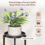 LASZOLA 2 Tier Black Plant Stand Indoor for Large Tall Heavy Duty Flower Planter, Metal Vertical Multi Level Rack for Narrow Floor Corner, Sturdy Round Holder Organizer, Modern, Mid Century, Farmhouse