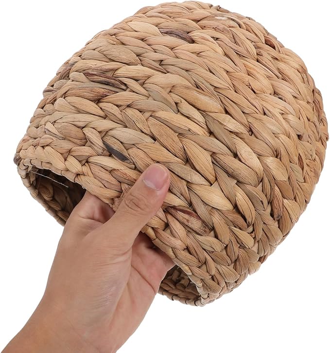 Cabilock Handwoven Hyacinth Planter Basket, Natural Woven Rattan Storage Basket for Small Plants, Eco-Friendly Indoor & Outdoor Decorative Pot Cover for Farmhouse, Boho Home Decor