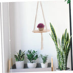 Hanging Woven Flower Basket Holder Natural Macrame Plant Pot Tray for Use for Plants Like and Ferns Decor
