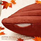 2 Pack 24x24 Pillow Cover Velvet Pillow Covers, Faux Fur Square Throw Pillow Covers for Living Room Decorations Throw Pillow Case, Throw Pillow Cover Cushion Cover for Home Sofa Bedroom Car, Rust