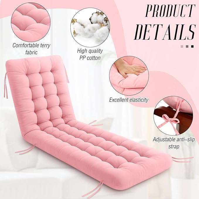Long Floor Cushion Large Floor Cushion with Brushed Cotton Jumbo Lounger Pillow for Outdoor Indoor Bay Window Meditation Yoga Reading Sleeping(Pink)