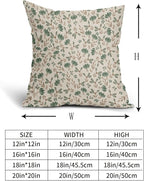 Brown Green Floral Pillow Covers 22x22 Set of 2 Vintage Rustic Old Style Cute Small Flower Print Decorative Outdoor Pillowcases Farmhouse Throw Cushion Case Decor for Couch Sofa Bed