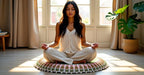 CRAFT KALA 22" Mandala Meditation Floor Pillows Cover Pouf Cover Round Seating Bohemian Mandala Cotton Floor Cushion Cover Outdoor Fireplace Seating Living Room Yoga Room Home Décor Green Red Floral