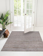 Unique Loom Braided Jute Collection Area Rug - Dhaka (8' Square, Gray)