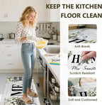 Farmhouse Rugs for Kitchen Floor,Man Anti Fatigue Mats for Kitchen Floor Non Slip, 2PCS Rubber Kitchen Mat, Washable Cushioned Runner Carpet Rug for Sink Laundry 15.7"×27.5" +15.7"×47" 3.5mm