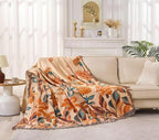 Boho Blanket for Bed 100% Cotton Bohemian Throw Blankets Ultra Soft Woven Muslin Decorative Blankets All Seasons Vintage Quilt Knitted Blanket for Sofa Chair(Orange, 60"x80")