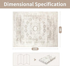 Machine Washable Rugs 8x10 Area Rugs for Living Room,Bedroom,Dining Room- Ultra Soft Low Pile Retro Rugs for Home Office,Non Slip Vintage Distressed Accent Carpet- Yellow