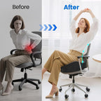 Seat Cushion with Carry Handle, Memory Foam for Tailbone/Sciatica Easing, Chair Cushions for Cars, Desks, Office Chair Cushion with Non-Slip Design, Ideal for Post-Surgery Recovery (Grey)