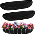 2PCS 36 Inch Window Box Liner Fabric Planter Basket Liner Trough Planter Insert Liner Black Hanging Flower Basket Liners Non-Woven Felt Plant Liner for Planters Fence Garden - Avoid Bird Nesting