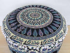 Indian Mandala Floor Pillow Pouf Cover Hippie Boho Cotton Ottoman Decorative Cushion Cover Meditation Seating Throw Home Decor Footstool Bohemian Couch Cover