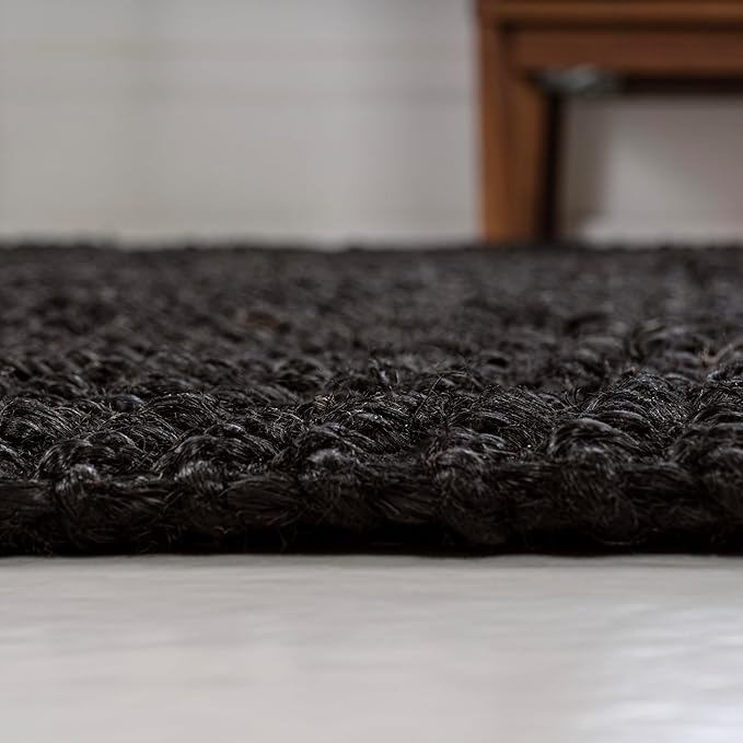 JONATHAN Y Pata Hand Woven Chunky Jute Black Indoor Area Rug, 3x5, Bohemian, Rustic, Cottage, Easy-Cleaning for Living Room, Bedroom, Kitchen, Non-Shedding (NRF102E-3)