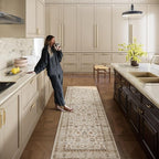 Washable Runners for Hallways Kitchen Rug: 2'6"x8' Kitchen Runner Stain Resistant Non Slip Low Pile Soft Carpet Runners for Hallways Bedroom Entryway Indoor Beside Bathroom Laundry Room