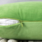 MIULEE Velvet Throw Pillow Covers 18x18 Inch, Pack of 2 - Lime Green, Soft Solid Decorative Pillow Covers Cushion Cases Modern Luxury Home Decor for Spring Couch Sofa Bedroom Livingroom