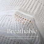 Boho Knitted Chenille Blanket with Tassels - Lightweight & Soft All-Season Throw - 3D Classic Pattern for Living Room Bedroom Couch, Cloud White, King 90"x108"