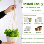 Macrame Plant Hangers Indoor Macrame,4 Pack Hanging Planter Holder for Window,Ceiling Crochet Handmade Boho Home Decor Set for Hanging Plants Basket Pot,Ivory