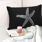Coastal Pillow Covers 12x20 Set of 2 Black Starfish Throw Pillows Nautical Ocean Decorations Summer Beach Coral Pillowcase Outdoor Decor Linen Farmhouse Square Cushion Case for Sofa Bedroom