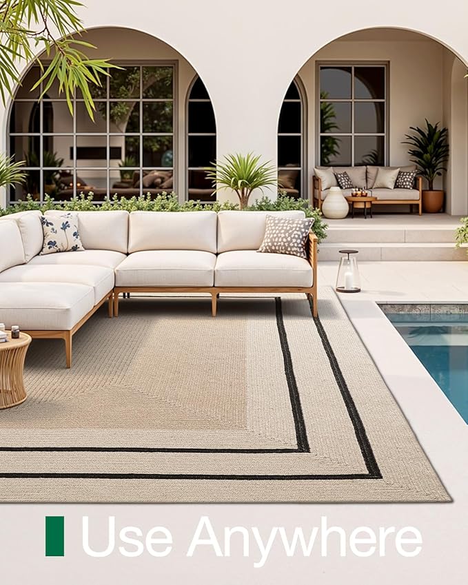LUMI 4x6 Jute Area Rug for Living Room, Natural Handwoven Rugs Non Slip, Farmhouse Braided Carpets No Shedding for High Traffic, Dining Room, Indoor, Outdoor, Patio