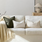 12x20 Linen Pillow Covers Cream White Beige Pack of 2 Farmhouse Boho Neutral Accents Striped Textured Rectangular Lumbar Decorative Throw Pillow Cases for Living Room Couch Bed Home Decor