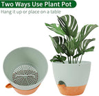 GARDIFE Hanging Planter, 10 inch Hanging planters for Indoor. Outdoor Plants, Self Watering Plant Pot, 2 Pack Large self Watering Hanging Planter, Green