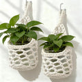 Macrame Wall Plant Hanger, Hanging Planter Basket Holder, Wall Planters for Indoor Plants, for Up to 4 Inch Pot (Ivory, 4-Inch)