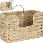 Hanging Basket for Wall, Rattan Woven Hanging Basket Front Door Decor, Water Hyacinth Mail Baskets Wall Mounted Storage Entryway Organizer for Living Room, Bedroom, Office, Housewarming Gift