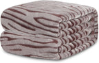 MACEVIA Flannel Fleece Throw Blanket, Zebra Print for Women, Brown and Grey Throw, Soft Animal Print Blankets Cozy for Bed Sofa Couch 260GSM, Suitable for All Seasons (Brown Zebra,50x60inches)