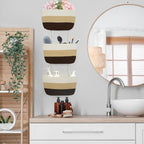TeoKJ Over the Door Hanging Baskets, 3-Tier Woven Cotton Storage Organizer Bag Decorative Nursery Kitchen Baskets，Gradient Brown
