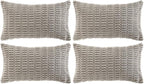 Fancy Homi 4 Packs Grey Decorative Throw Pillow Covers 12x20 Inch for Living Room Couch Bed, Rustic Modern Farmhouse Boho Home Decor, Soft Plush Corduroy Gray Cute Square Accent Cushion Case 30x50 cm