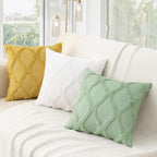 decorUhome Spring Euro Sham Throw Pillow Covers 26x26 Inch Set of 2, Soft Plush Faux Fur Wool Grass Green Accent Couch Pillow Covers for Modern Farmhouse Bed Sofa Living Room
