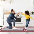 Mattitude Kitchen Mats Set of 2 Cushioned 0.47 inch Thick Rugs Non-Skid Waterproof Mats and Ergonomic Comfort Standing for Floor, Office, Sink,Laundry,Red