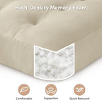 Meditation Floor Pillow Set of 4, Square Large Pillows Seating for Adults, Meditation Cushion Pillow,Tufted Corduroy Cushion for Tatami Living Room or Yoga, Beige, 22x22 Inch