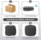 MeMoreCool Stuffed Round Pouf Ottoman Foot Rest, Soft Plush Floor Pouf Foot Stool, Corduray Footstool Footrest, Small Round Ottoman for Living Room Couch Sofa Chair, 20x15 Inch Grey